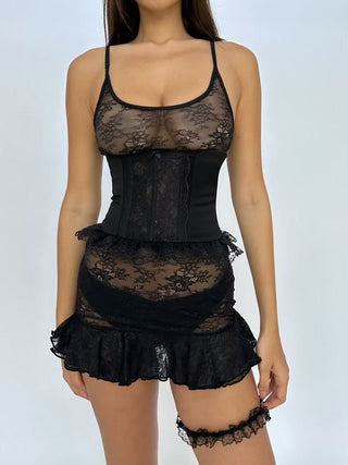 Sample Cameron Lace Mini Skirt Black